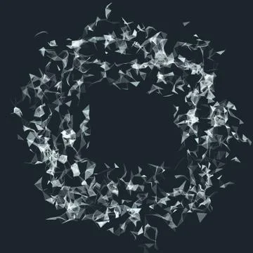 Abstract vector mesh background. Chaotically connected points and polygons fl Illustrazione stock