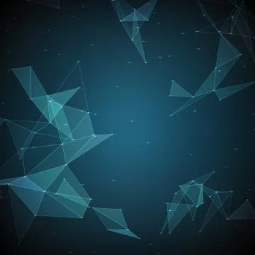 Abstract vector mesh background. Chaotically connected points and polygons fl Illustrazione stock