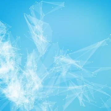 Abstract vector mesh background. Chaotically connected points and polygons fl Illustrazione stock
