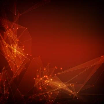 Abstract vector mesh background. Chaotically connected points and polygons fl Illustrazione stock