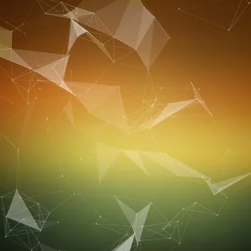 Abstract vector mesh background. Chaotically connected points and polygons fl Illustrazione stock