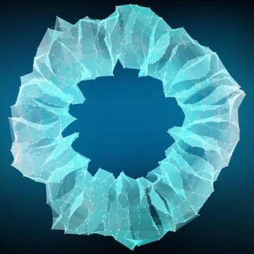 Abstract vector mesh background. Chaotically connected points and polygons fl Illustrazione stock