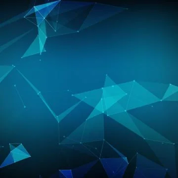 Abstract vector mesh background. Chaotically connected points and polygons fl Illustrazione stock