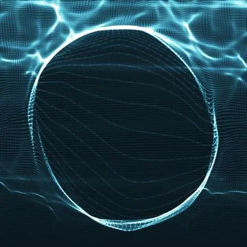 Abstract vector mesh background. Chaotically connected points and polygons fl Stock Illustration