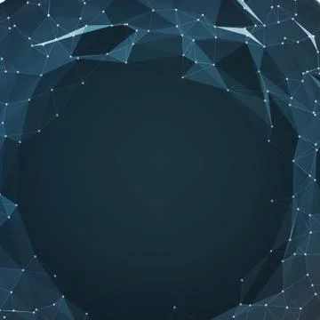 Abstract vector mesh background. Chaotically connected points and polygons fl Illustrazione stock