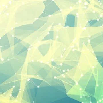 Abstract vector mesh background. Chaotically connected points and polygons fl Stock Illustration