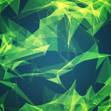 Abstract vector mesh background. Chaotically connected points and polygons fl Stock Illustration