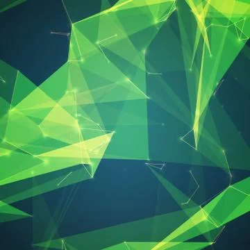 Abstract vector mesh background. Chaotically connected points and polygons fl Illustrazione stock