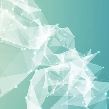 Abstract vector mesh background. Chaotically connected points and polygons fl Illustrazione stock