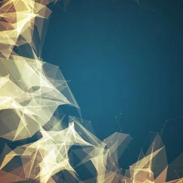 Abstract vector mesh background. Chaotically connected points and polygons fl Illustrazione stock