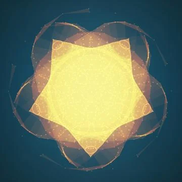 Abstract vector mesh background. Chaotically connected points and polygons fl Illustrazione stock