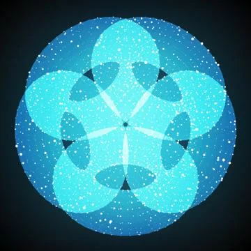 Abstract vector mesh background. Chaotically connected points and polygons fl Illustrazione stock