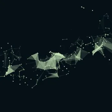 Abstract vector mesh background. Chaotically connected points and polygons fl 스톡 일러스트