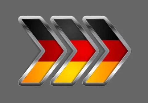 Abstract vector metallic arrow. German colors Abstract modern metallic arr... Stock Photos