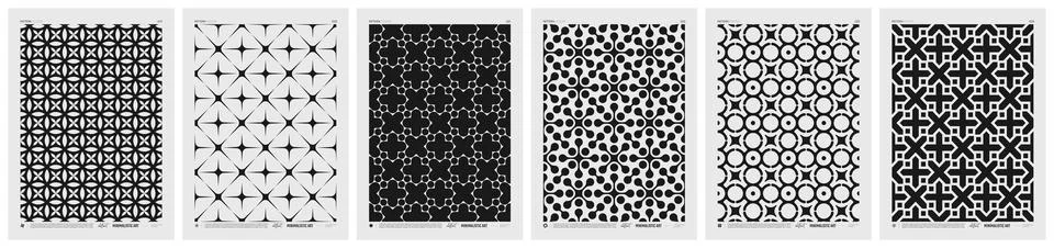 Abstract vector Minimalistic Posters with geometric pattern, Black and Whit.. Stock Illustration