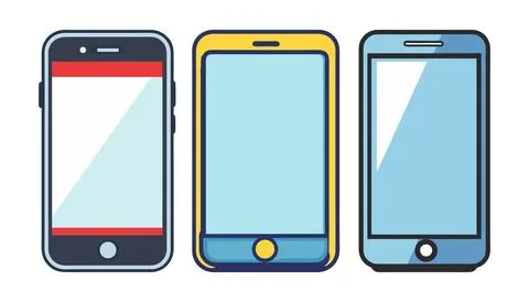 Abstract Vector mobile phones or smartphone Icon or Logo Design Template Stock Illustration