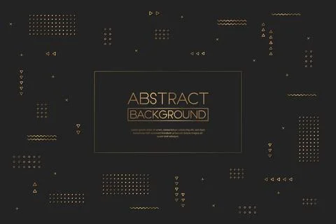 Abstract vector modern illustration with pattern from gold geometric shapes a Stock Illustration