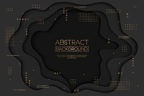 Abstract vector modern illustration with pattern from gold geometric shapes a Stock Illustration