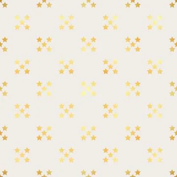 Abstract vector modern seamless pattern with gold confetti stars. Vector Stock Illustration
