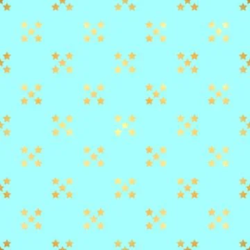 Abstract vector modern seamless pattern with gold confetti stars. Vector Stock Illustration