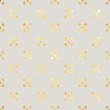 Abstract vector modern seamless pattern with gold confetti stars. Vector Stock Illustration