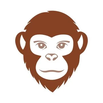 Abstract Vector Monkey Face Icon or Logo Design Template Stock Illustration