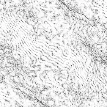 Abstract vector monochrome wave mesh background. Point cloud array. Chaotic l Stock Illustration