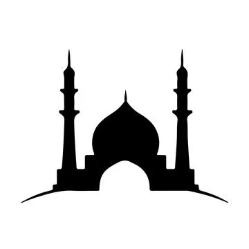 Abstract Vector mosque with two minarets Icon or Logo Design Template Stock Illustration
