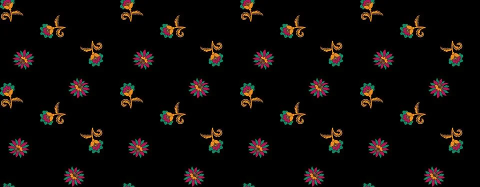 Abstract vector multicolor small flowers all over textiles design illustrat.. Ilustração Stock