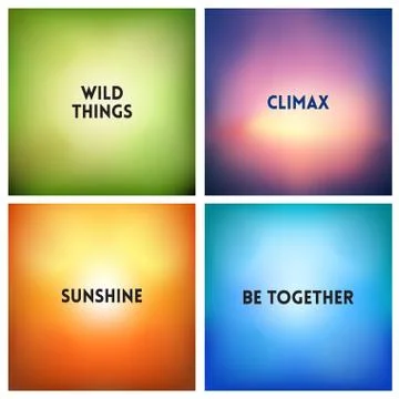 Abstract vector multicolored blurred background set. 4 colors set Stock Illustration