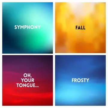 Abstract vector multicolored blurred background set. 4 colors set Stock-Illustration