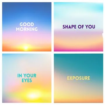 Abstract vector multicolored blurred background set. 4 colors set Stock Illustration