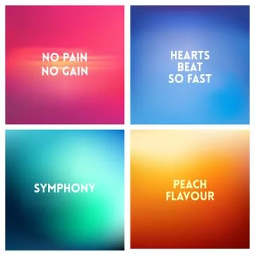 Abstract vector multicolored blurred background set. 4 colors set Stock Illustration