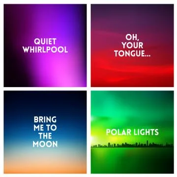 Abstract vector multicolored blurred background set. 4 colors set Stock Illustration
