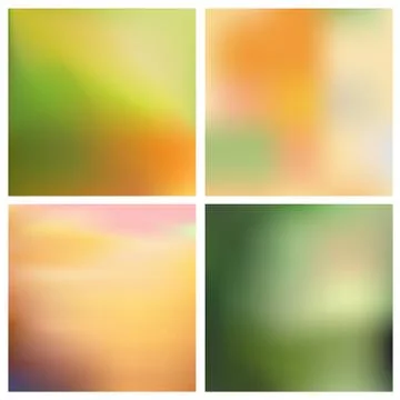 Abstract vector multicolored blurred background set 4 colors set. Square blurred Stock Illustration