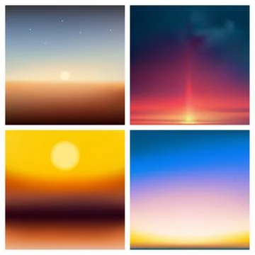 Abstract vector multicolored blurred background set 4 colors set. Square blurred Illustrazione stock