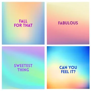 Abstract vector multicolored blurred background set 4 colors set. Square blurred Stock Illustration