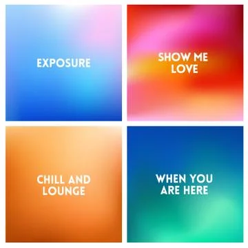 Abstract vector multicolored blurred background set. 4 colors set Stock-Illustration