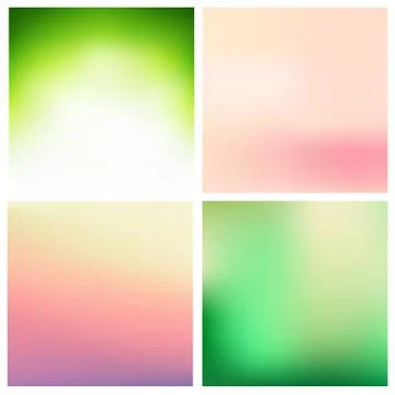 Abstract vector multicolored blurred background set. 4 colors set Stock Illustration