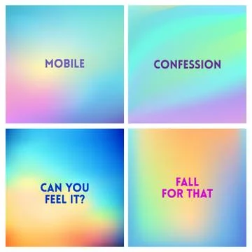 Abstract vector multicolored blurred background set 4 colors set. Square blurred Stock Illustration