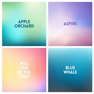 Abstract vector multicolored blurred background set. 4 colors set Stock-Illustration