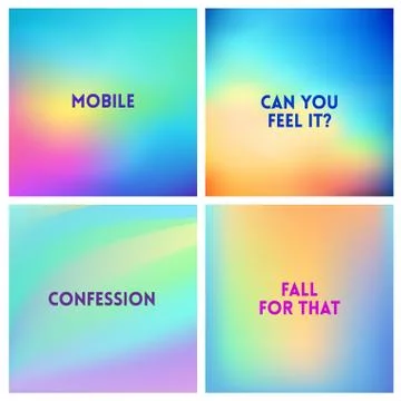 Abstract vector multicolored blurred background set 4 colors set. Square blurred Stock Illustration
