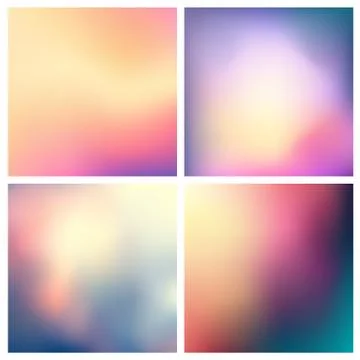 Abstract vector multicolored blurred background set 4 colors set. Square blurred Stock Illustration
