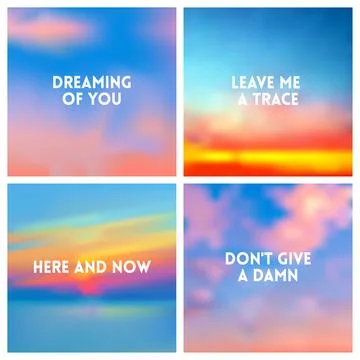 Abstract vector multicolored blurred background set. 4 colors set Stock-Illustration