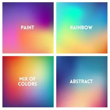 Abstract vector multicolored blurred background set 4 colors set. Square blurred Stock Illustration