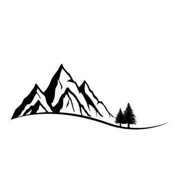 Abstract vector nature outdoor mountain range silhouette 스톡 일러스트