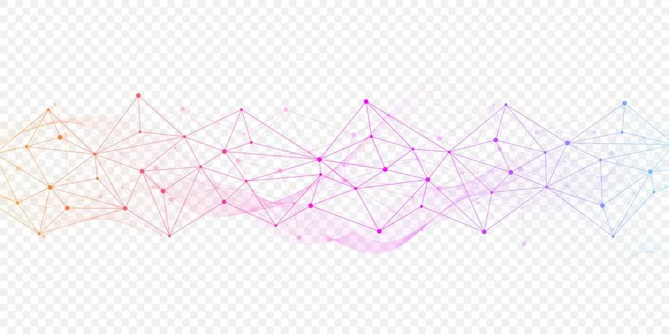Abstract vector network connection background. Digital technology dots and lines Stock Illustration