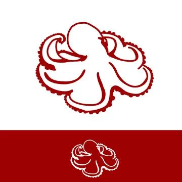 Abstract vector Octopus symbol design Stock Illustration