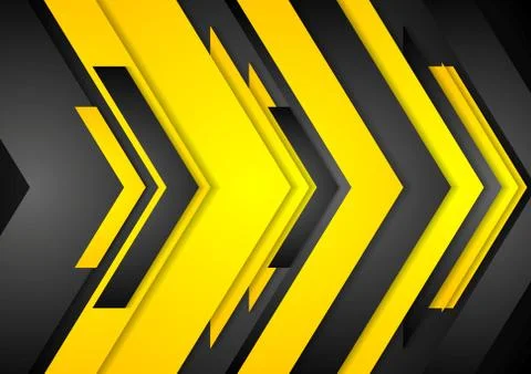 Abstract vector orange black tech arrows background Illustrazione stock