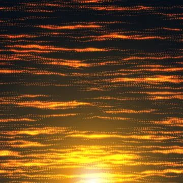 Abstract vector orange space background. Threads of glowing particles and lig Stock Illustration